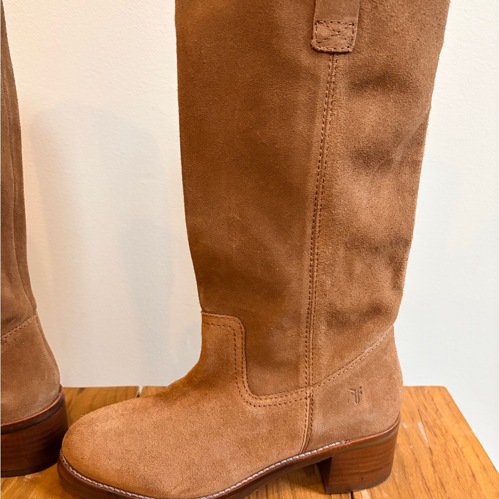 Frye Tan Suede Tall Boots - Picture 4 of 6